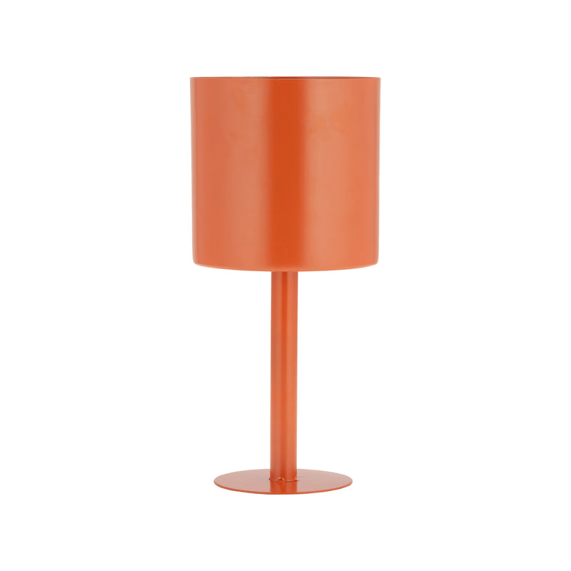 Ec Metal,6,flat Round Base Planter,burnt Orange