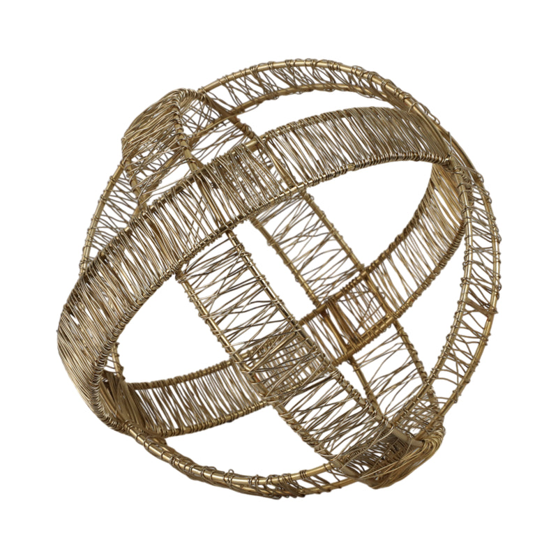 8 Woven Metal Orb, Gold