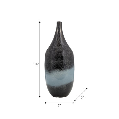 GLASS, 14 VASE BLUE OMBRE