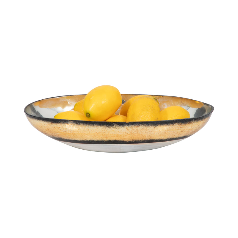 GLASS, 13 BOWL W/ GOLD TRIM, WHITE