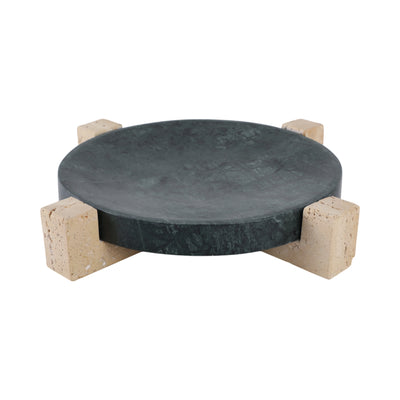 15 Archer Large Green Marble And Travertine Tray