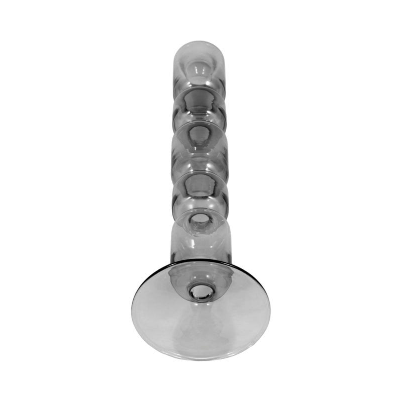 12 Mixed Bubble Taper Candleholder, Smoke