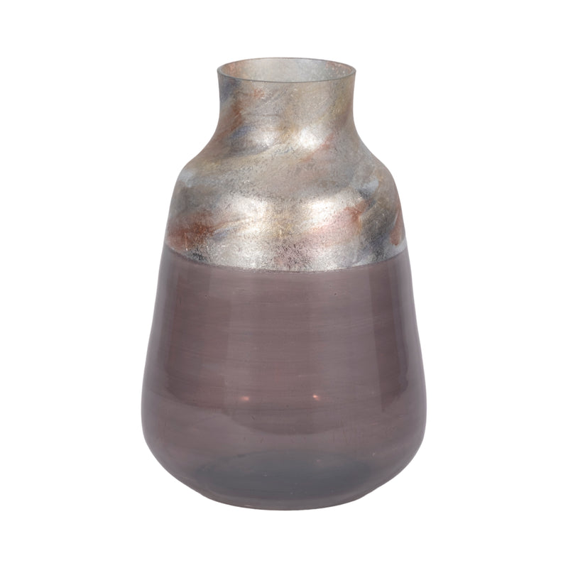 12 2-tone Glass Vase, Grey Multi