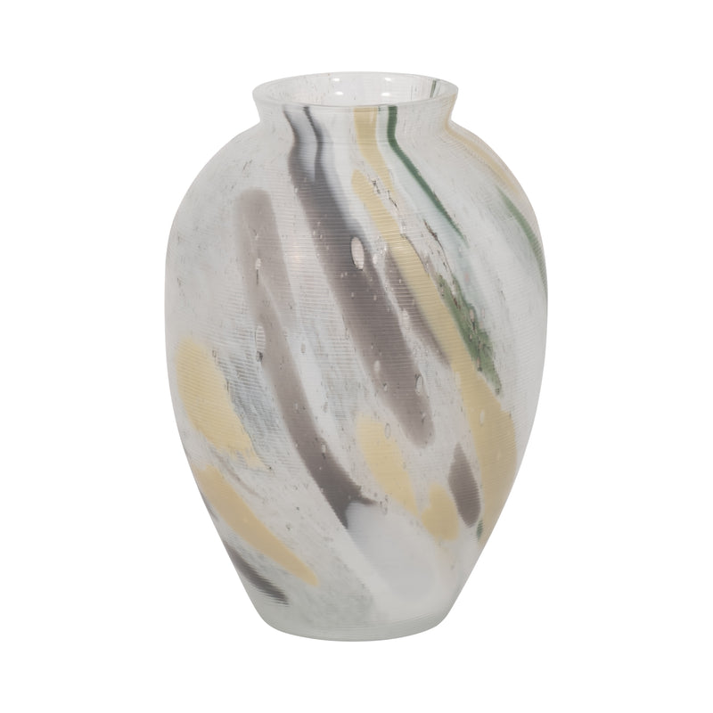 Marco Glass, 9 Marbled Look Vase, Multi