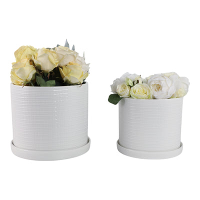 S/2 10/12 Modern Planter, White