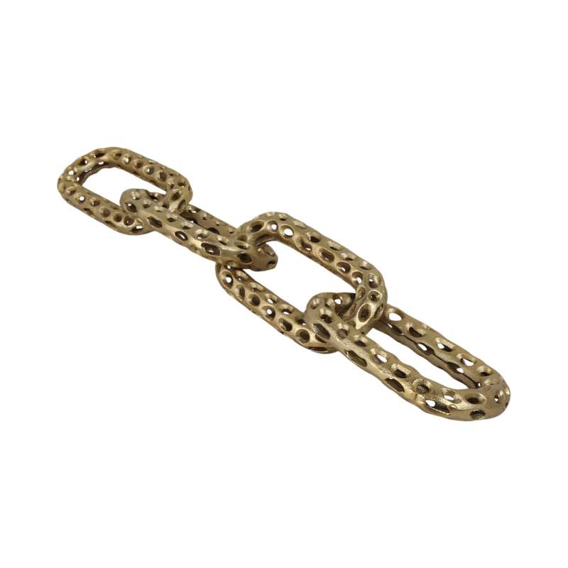 25x4 Pierced Metal 4-chain Link Object, Gold