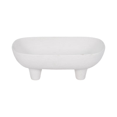 10 Footed Rounded Rectangle Bowl, White