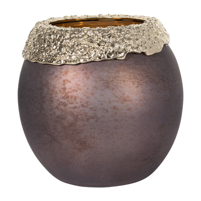 GLASS,10,OVAL HURRICANE,CHARRED COAL/GOLD