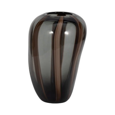 11 Bayle Medium Brown Striped Glass Vase