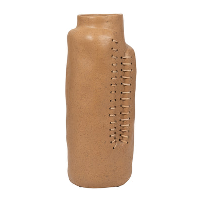 Ecomix, 18 Stitched Up Vase, Terracotta