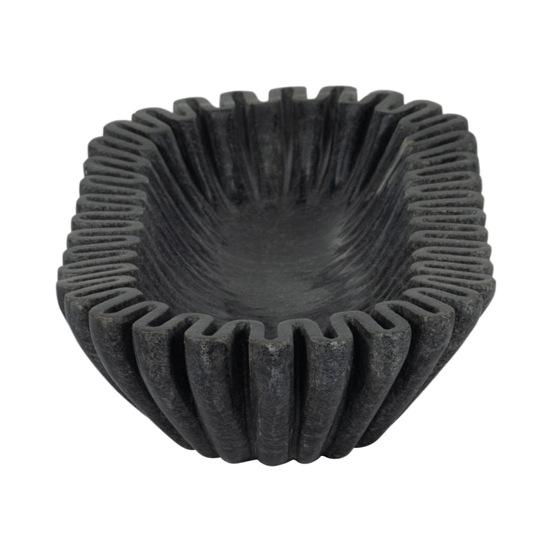 16 Arkin Wavy Marble Bowl, Black