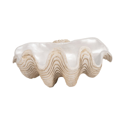 16 Pearlized Clam Shell Bowl, Ivory