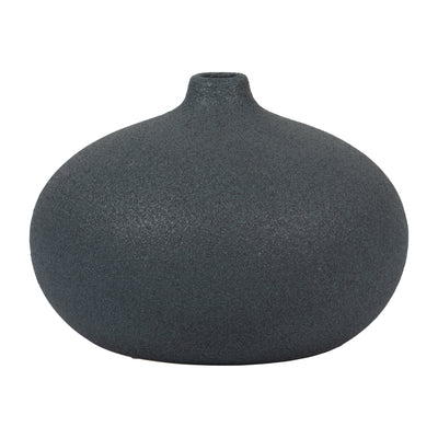 CER, 5 ROUND VOLCANIC VASE, DENIM NAVY BLUE