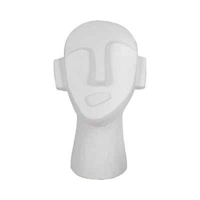 12 Looking Up Face Sculpture, White