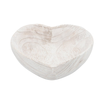 WOOD, S/2 9/10 HEART BOWLS, WHITE