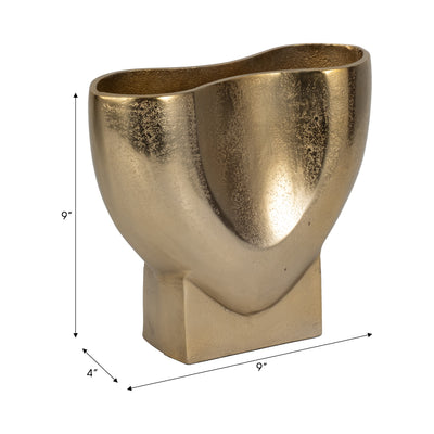 9 Abyss Arrow Shaped Metal Vase, Gold