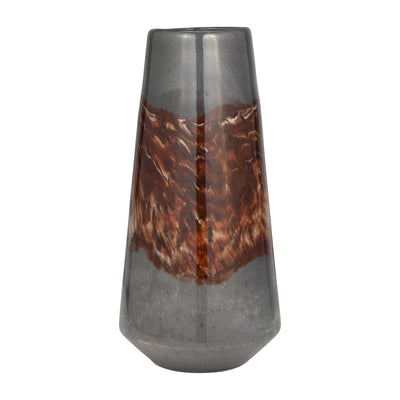 GLASS, 17 VASE GREY/BROWN