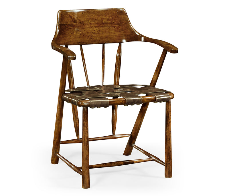 Country Farmhouse Collection - Traditional Walnut Captains Chair