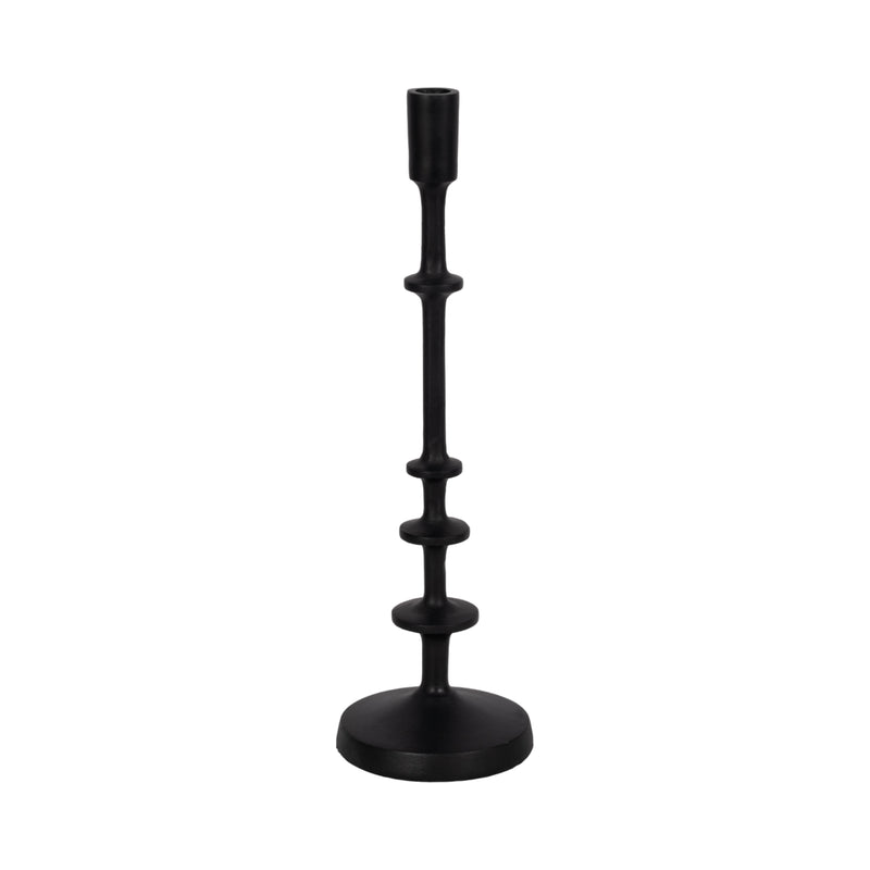 METAL, 13H TAPER CANDLE HOLDER, BLACK