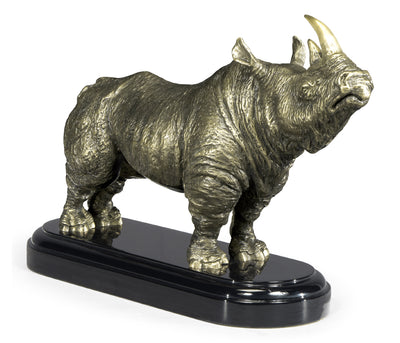 Curated Collection - Antique Dark Bronze Rhino