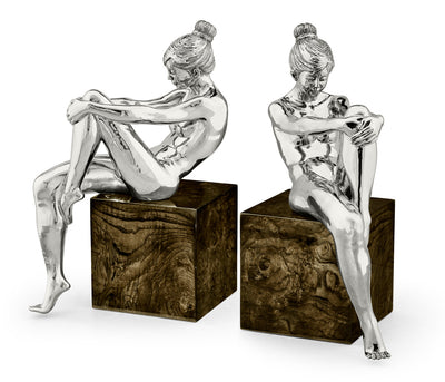 Curated Collection - Set of Antique Stainless Steel Nude Girl Bookeds