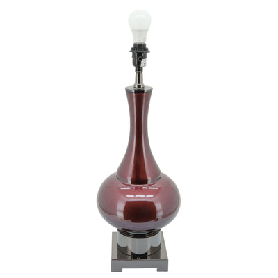 Glass 31 Genie Bottle Table Lamp, Burgundy