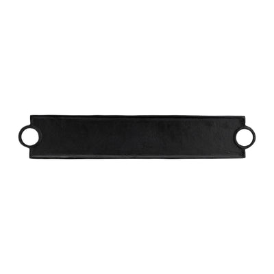 METAL,S/2 26/32,FLAT TRAY W/RING HANDLES,BLACK