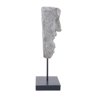 RESIN, 18H HALF FACE ON STAND, GRAY