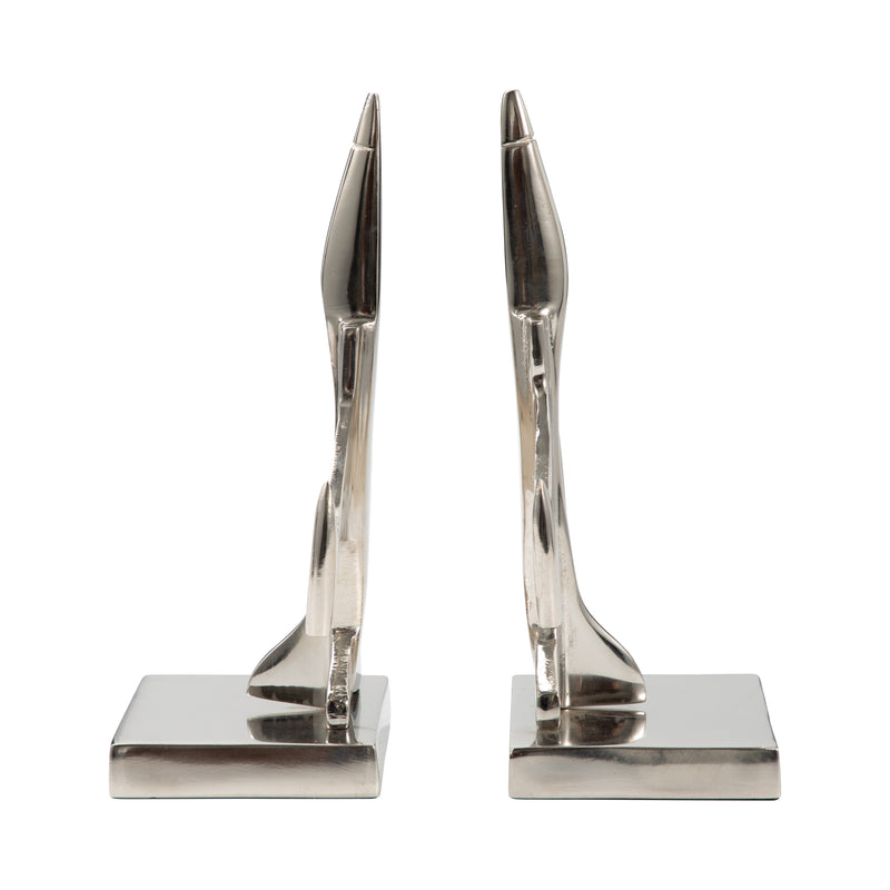 S/2 9 Orleans Silver Plane Bookends