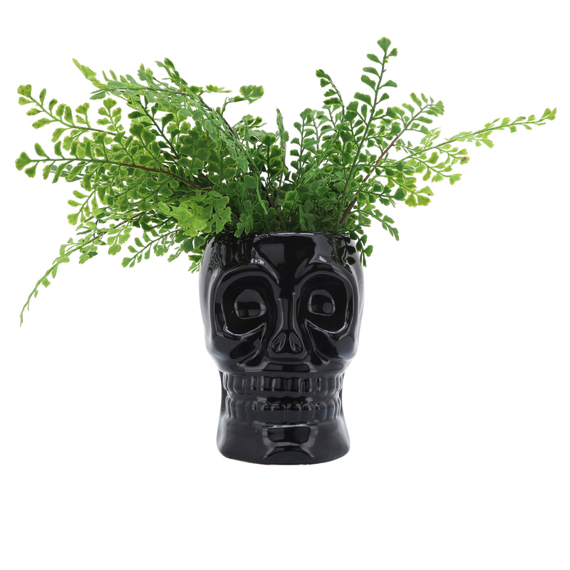 CER, 6 SKULL VASE, BLACK