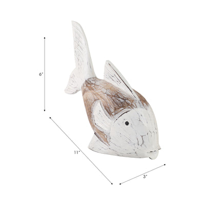 Wood, 11 Flounder Fish, Natural/white