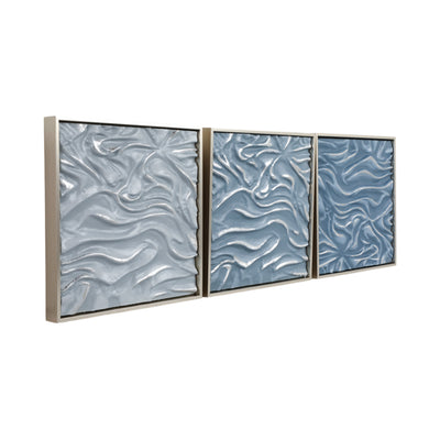 S/3 20 Augustine Blue Dimensional Wall Decor