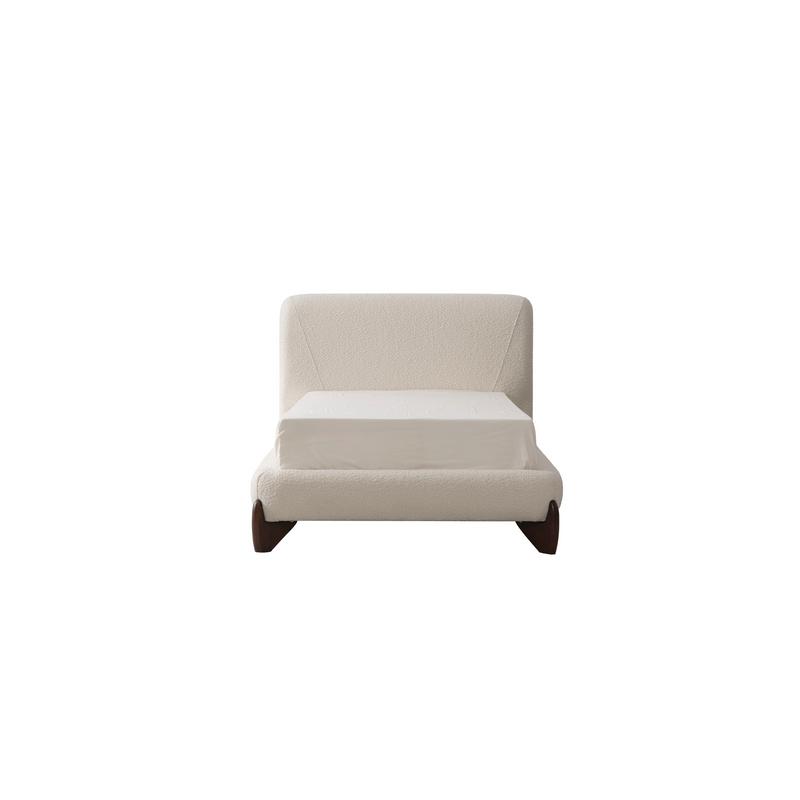 Aurora White Upholstered Bed