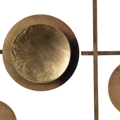 METAL, 29 CIRCLES METAL WALL DECO, GOLD