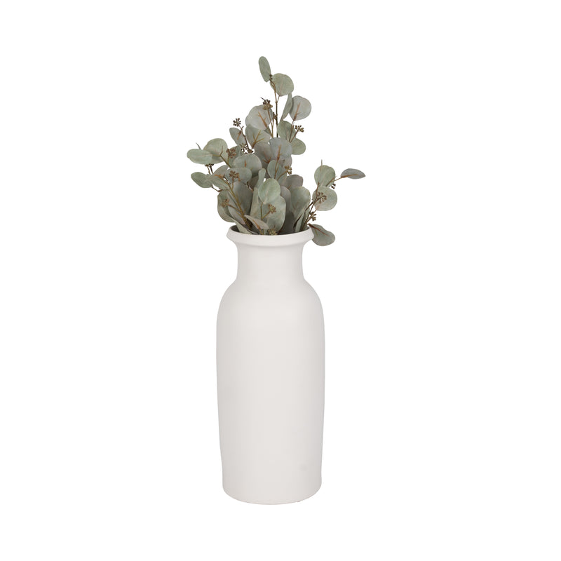 CER, 20H TALL SLIM VASE, WHITE