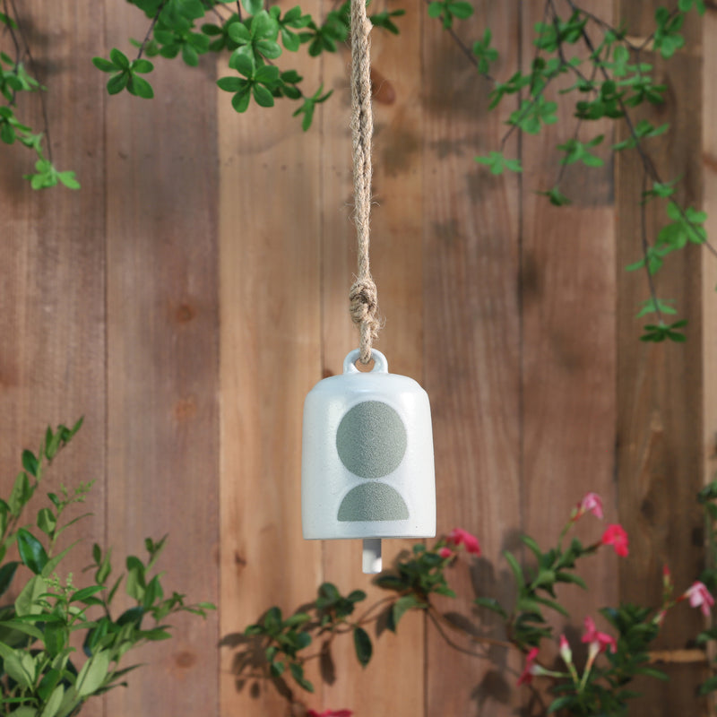 Cer, 4 Hanging Bell Circles, White/Green