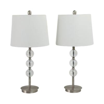 S/2, Crystal 27 Table Lamps, Silver