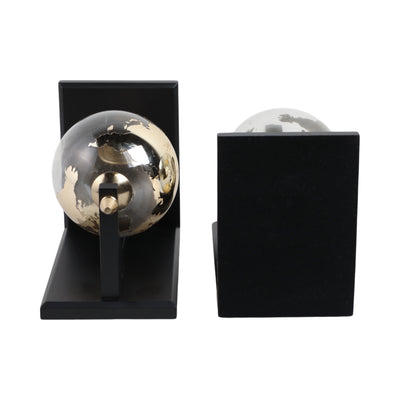 S/2 14 Bardot Glass Globe Bookends