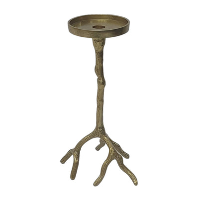 12 Roots Pillar & Taper Candle Holder, Gold