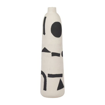 CER, 15 FUNKY VASE, IVORY/BLACK