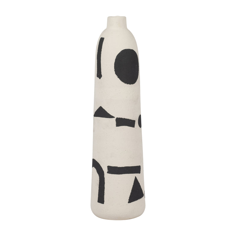 CER, 15 FUNKY VASE, IVORY/BLACK