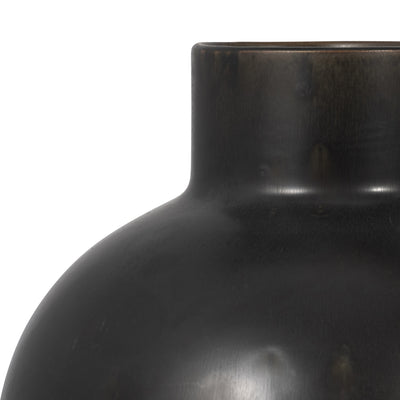 CER, 11H BUBBLE VASE, BLACK VOLCANIC