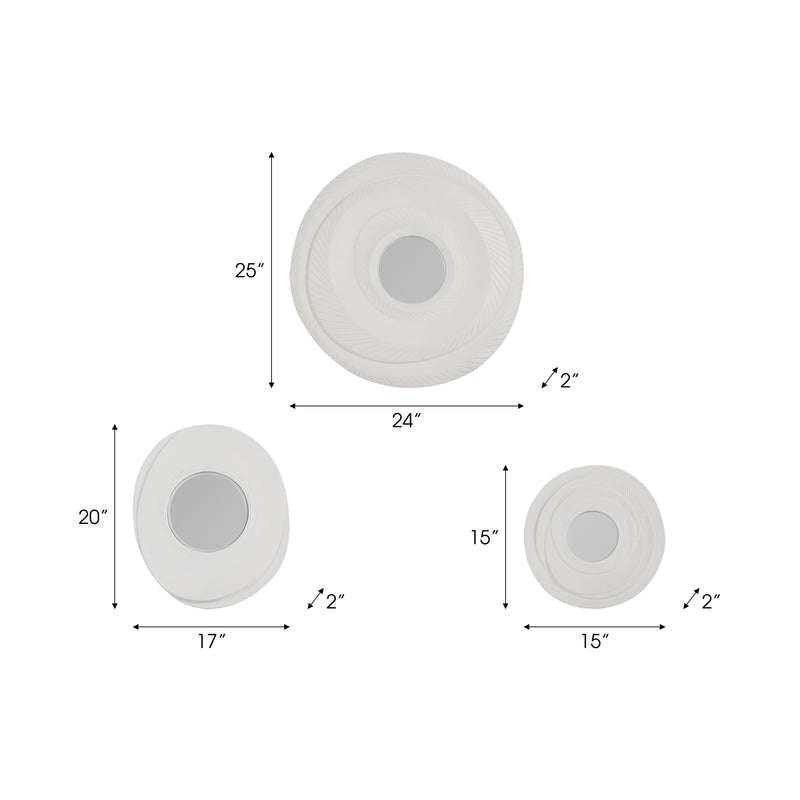 S/3 15/17/24 CRESCENDO DIMENSIONAL CONVEX MIRROR