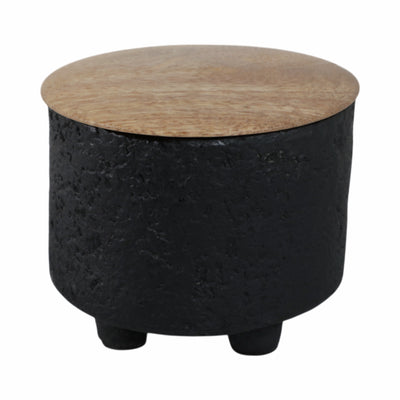 4 7 Oz Balsam & Myrrh Footed Candle With Lid, Blk