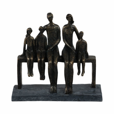 POLYRESIN 10 FAMILY SCULPTURE, BRONZE