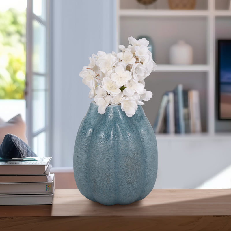 10 Glass Sea Urchin Vase, Blue