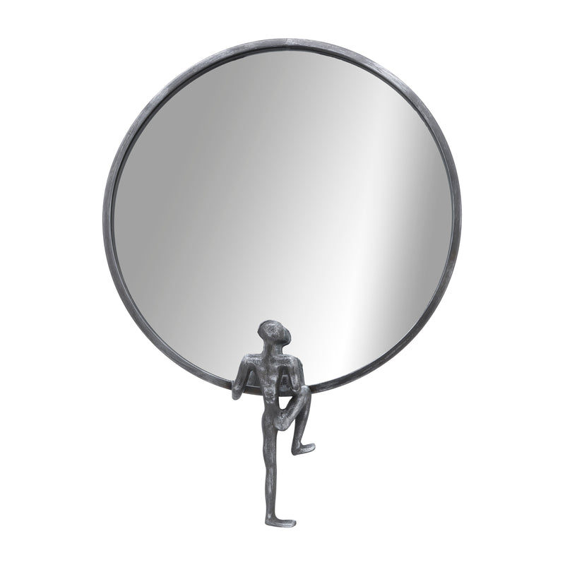 METAL, 24H, MIRROR WITH MAN DECO, BLACK