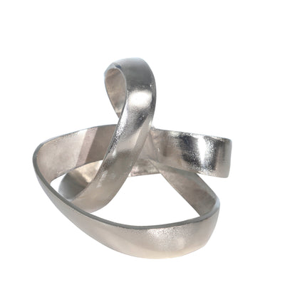 ALUMINUM KNOT SCULPTURE, 7, SILVER MATTE