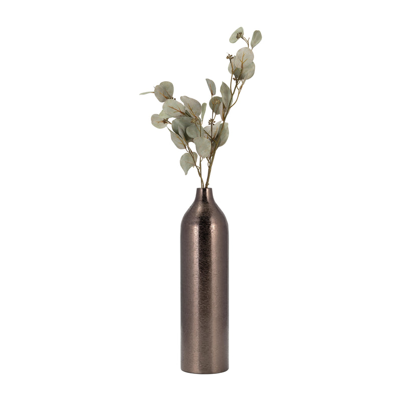 METAL, 18H CYLINDER VASE, BLACK