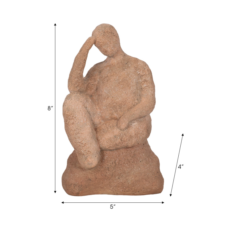 8 Thinking Man On Rock, Terracotta